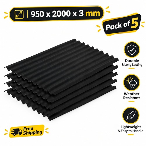 Black corrugated bitumen - black,