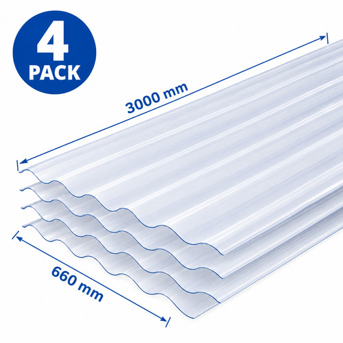 Clear pvcu corrugated - 4x,